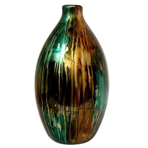 Other - Metallic Drip Paint Glazed Ceramic Vase
